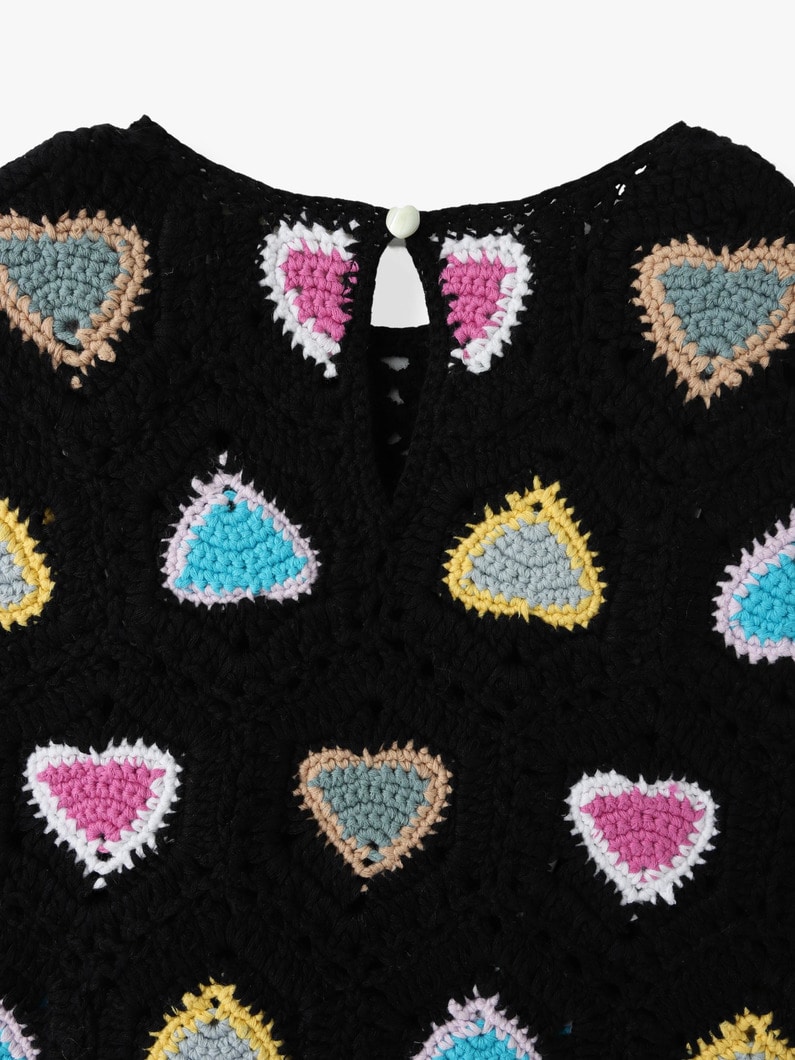 Heart Crochet Top 詳細画像 black 6