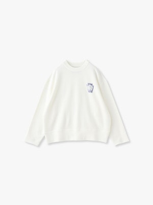 Faded Print Sweat Shirt 詳細画像 white