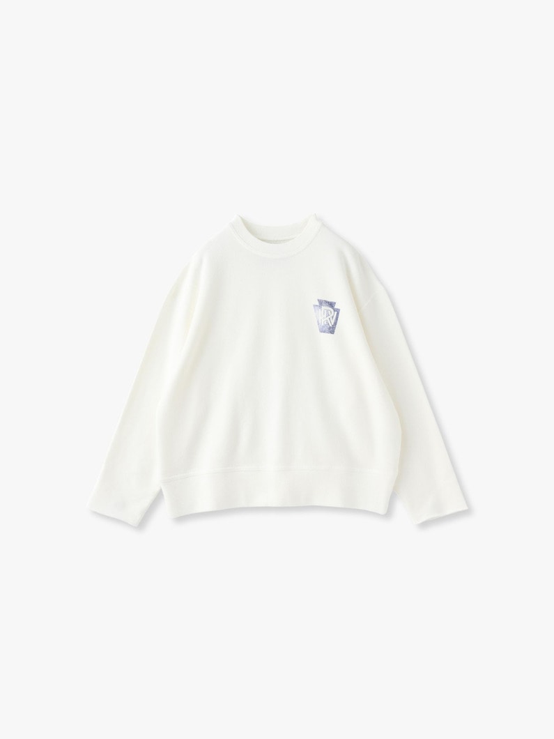 Faded Print Sweat Shirt 詳細画像 white 1