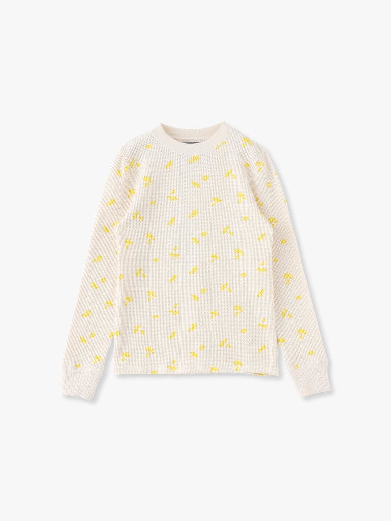 Shinme Print Waffle Pullover 詳細画像 ivory 7