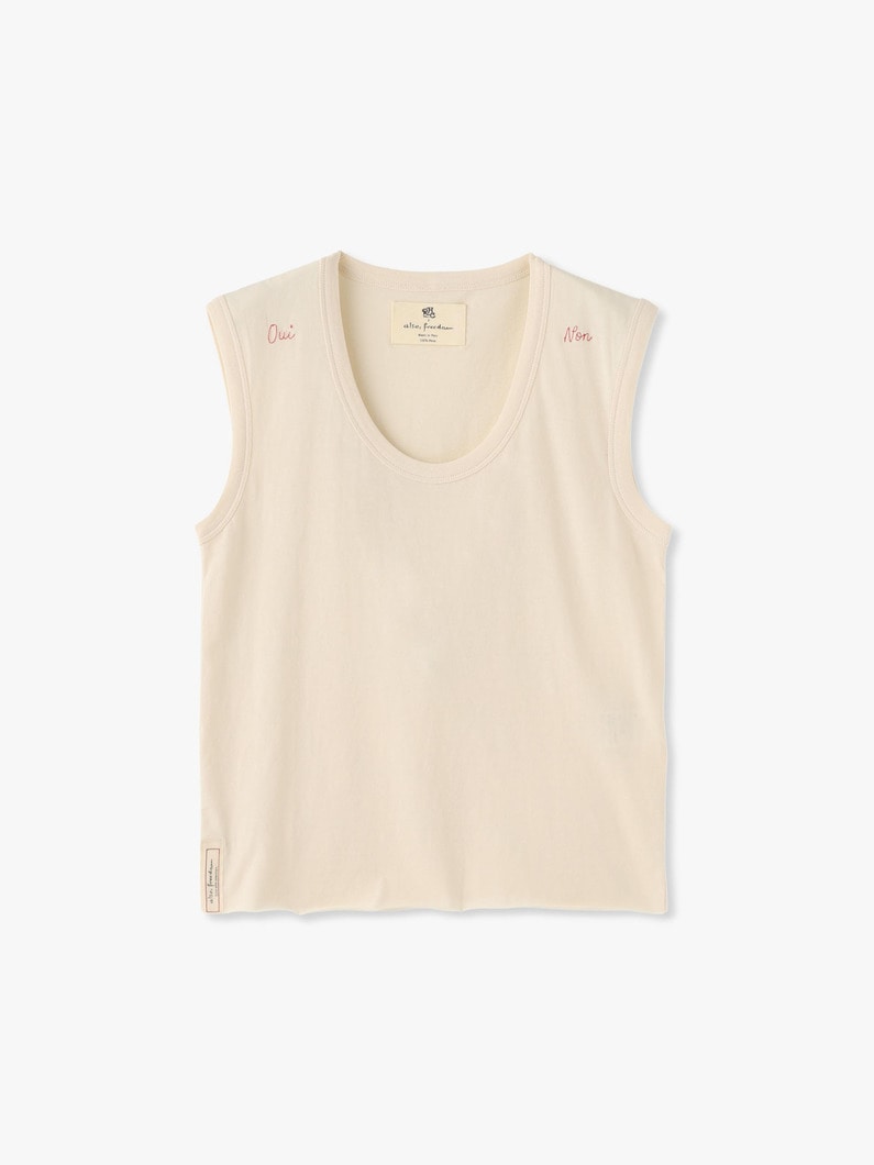 Embroidery Muscle SleevelessTop (Oui Non) 詳細画像 ivory 3