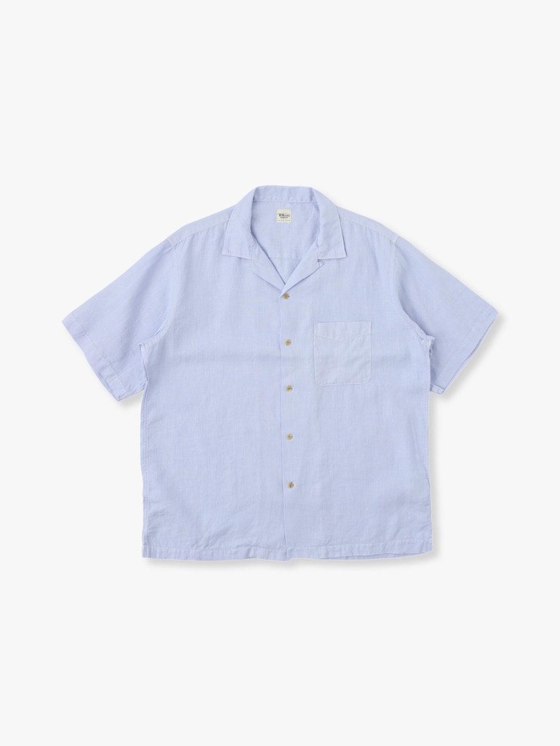 Linen Open Collar Shirt 詳細画像 light blue 1