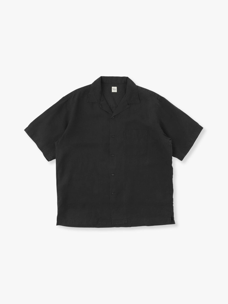 Linen Open Collar Shirt 詳細画像 black 1
