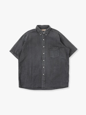 Black Denim Short Sleeve Shirt 詳細画像 gray