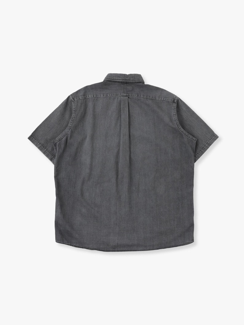 Black Denim Short Sleeve Shirt 詳細画像 gray 2