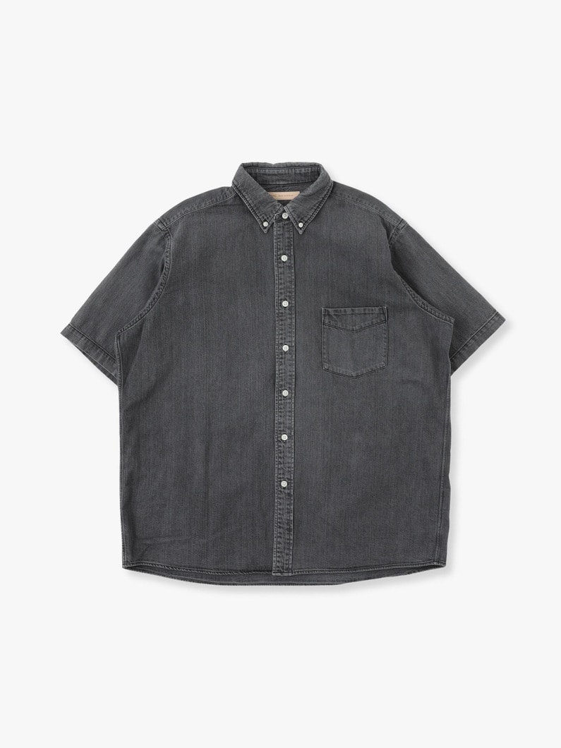 Black Denim Short Sleeve Shirt 詳細画像 gray 1