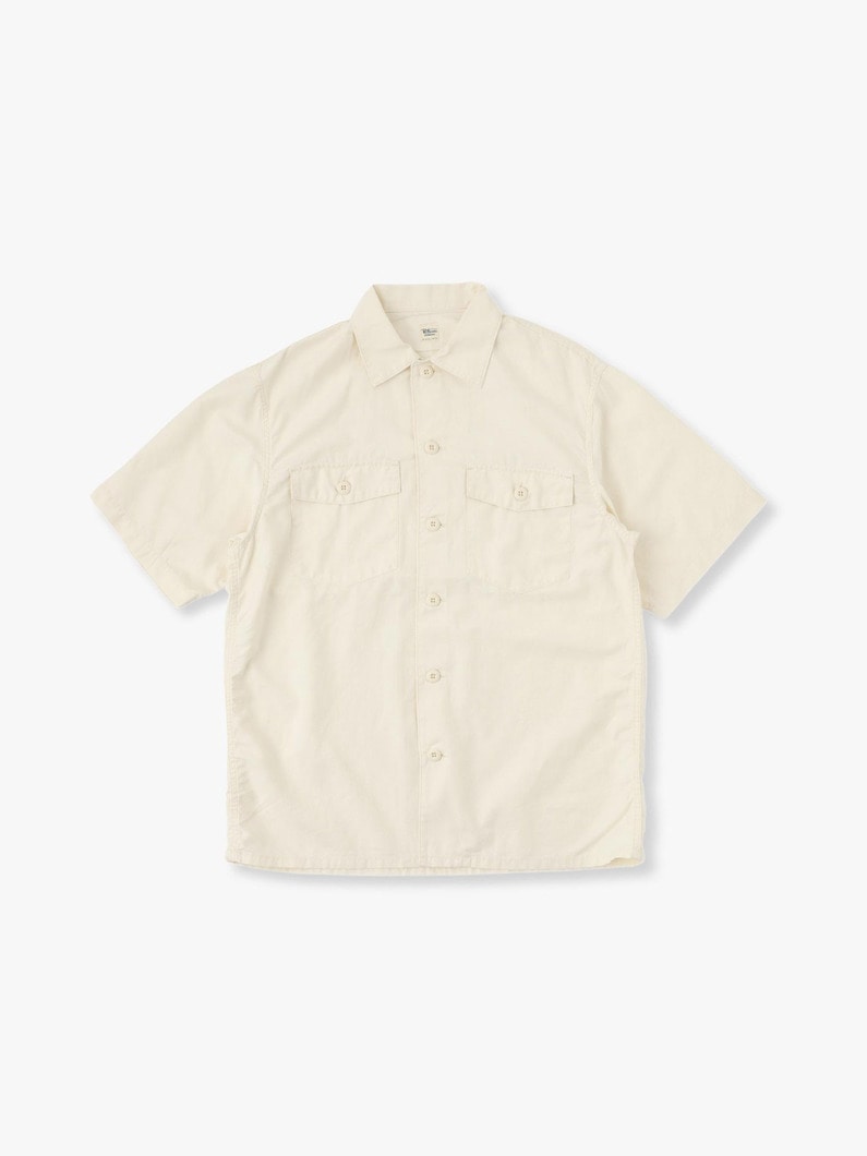 Cotton Linen Utility Short Sleeve Shirt 詳細画像 off white 2
