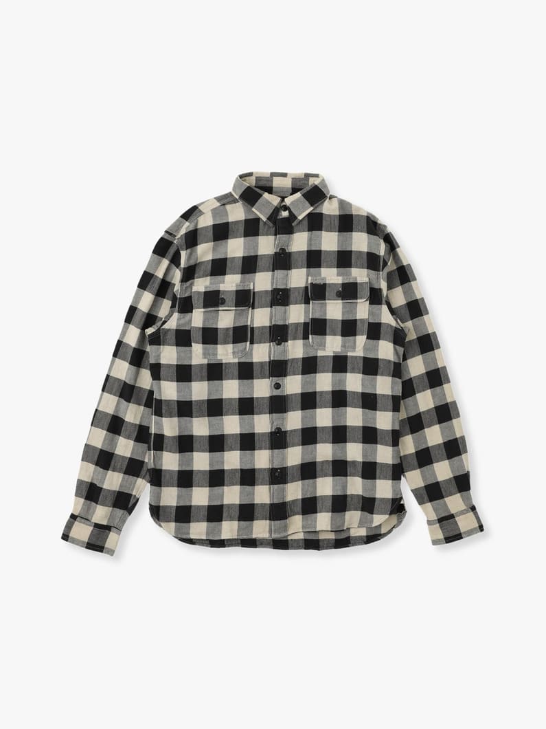 Buffalo Checked Twill Work Shirt 詳細画像 off white 3