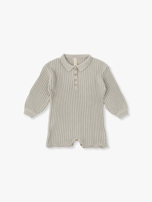 Essential Knit Long Rompers 詳細画像 light gray