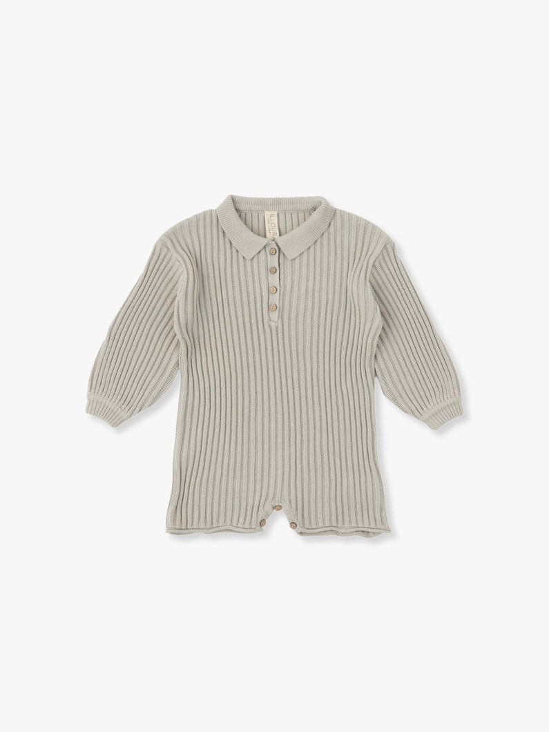Essential Knit Long Rompers 詳細画像 light gray 1