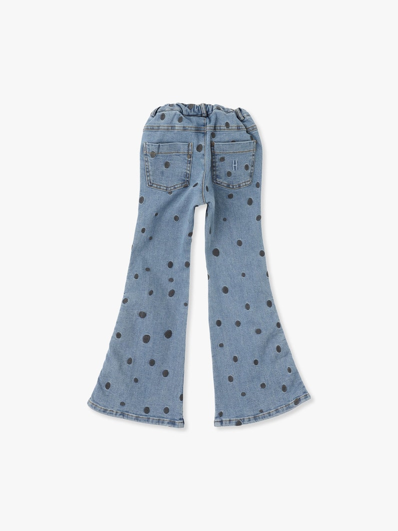 Dot Embroidery Flared Denim Pants 詳細画像 other 3