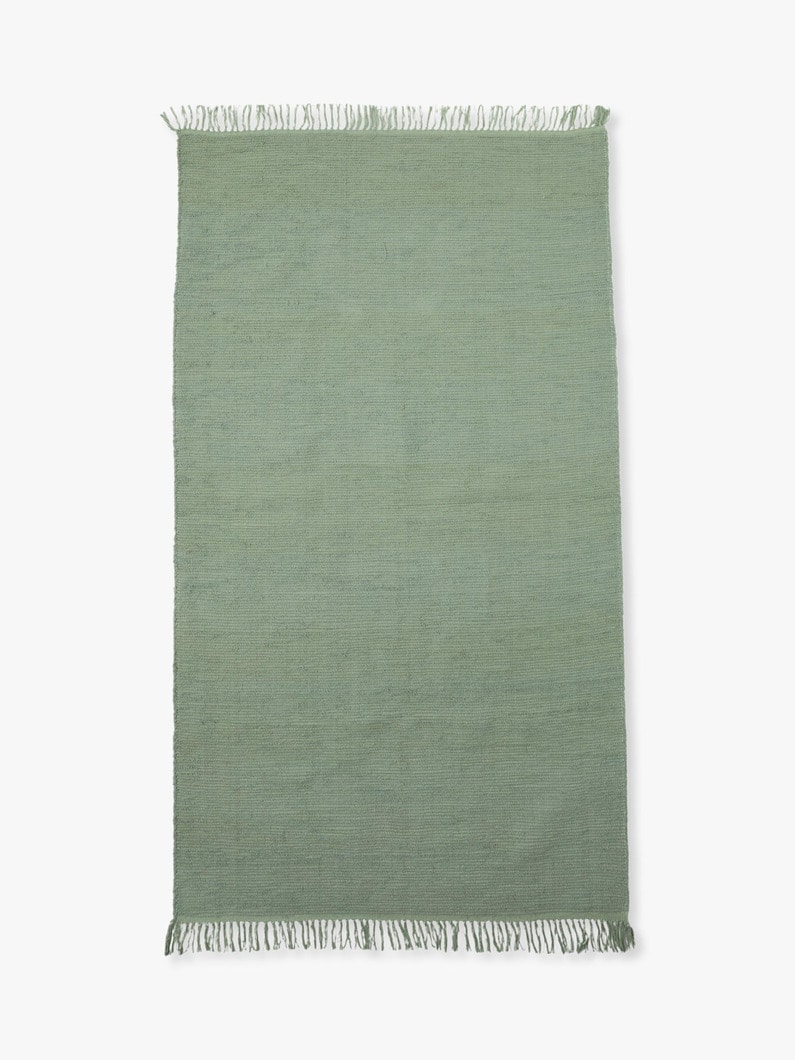 Cotton Hand Made Rug (107×196cm) 詳細画像 light green 1