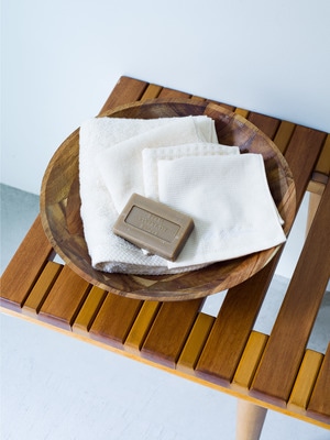 Fair Trade Small Waffle Towel Handkerchief 詳細画像 off white