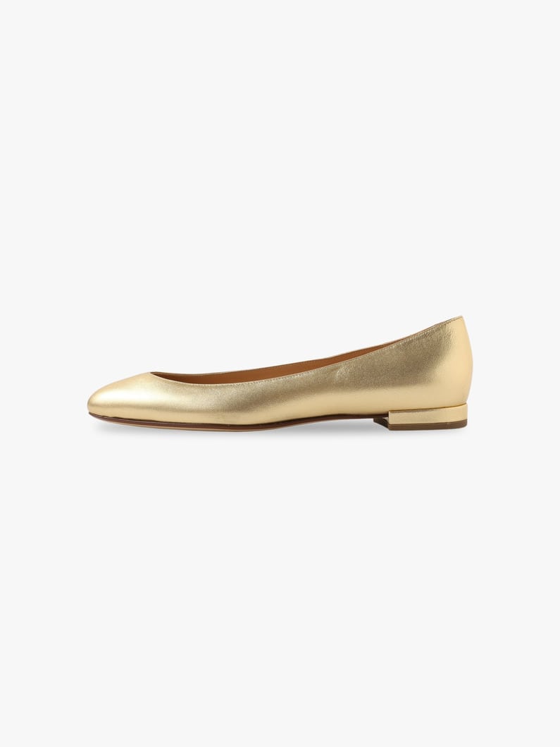 Nappa Laminated Leather Round Toe Flat Shoes 詳細画像 light gold 1