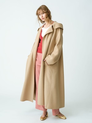 Wool Beaver Hooded Long Coat 詳細画像 beige