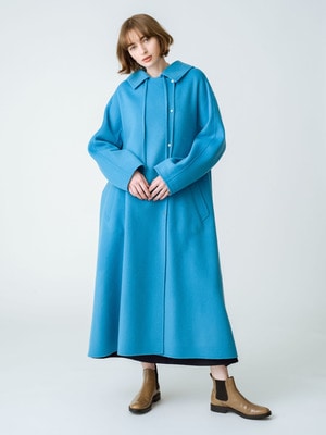 Wool Beaver Hooded Long Coat 詳細画像 turquoise