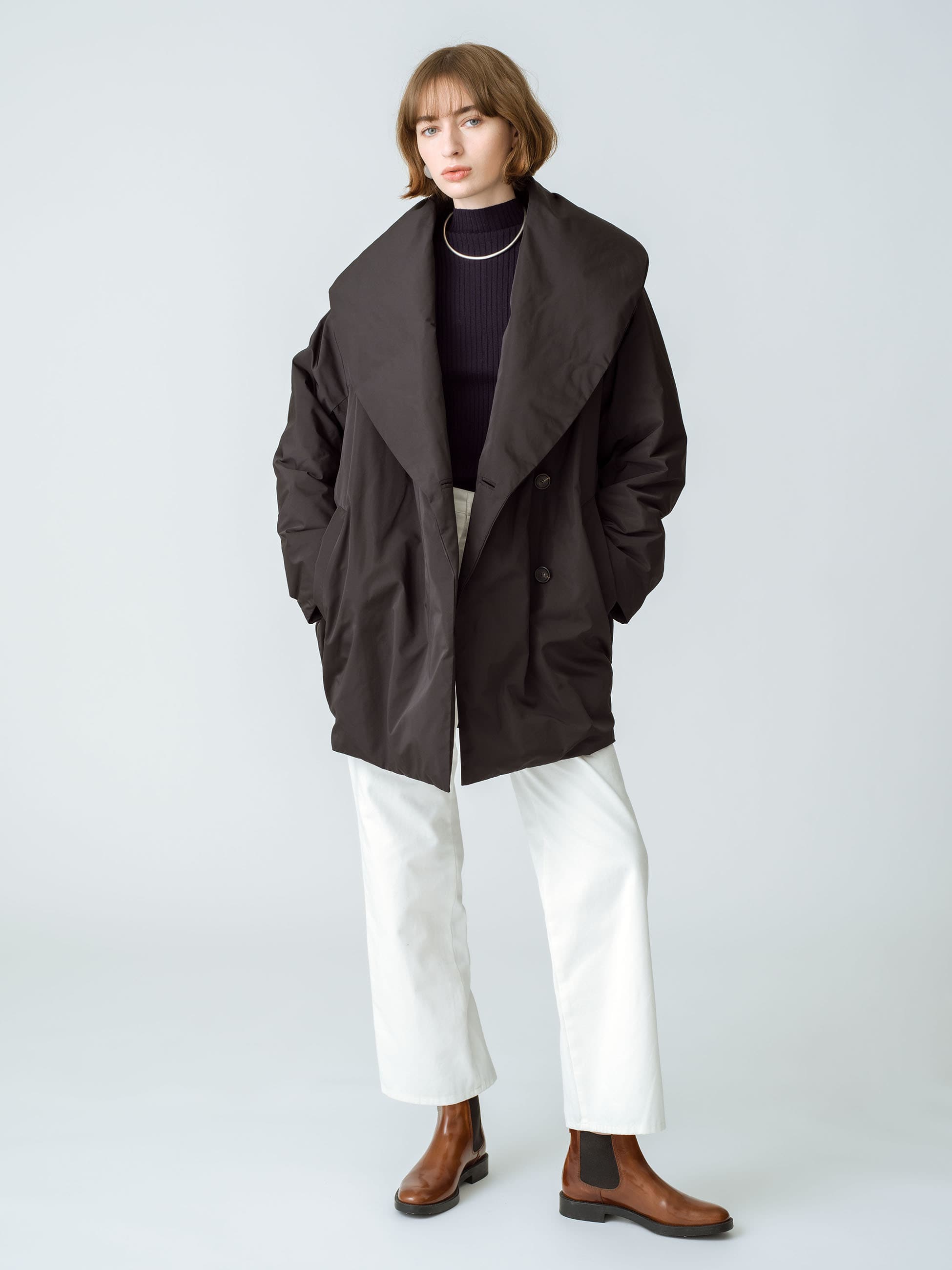 Form Down Shawl Collar Short Coat｜ebure(エブール)｜Ron Herman