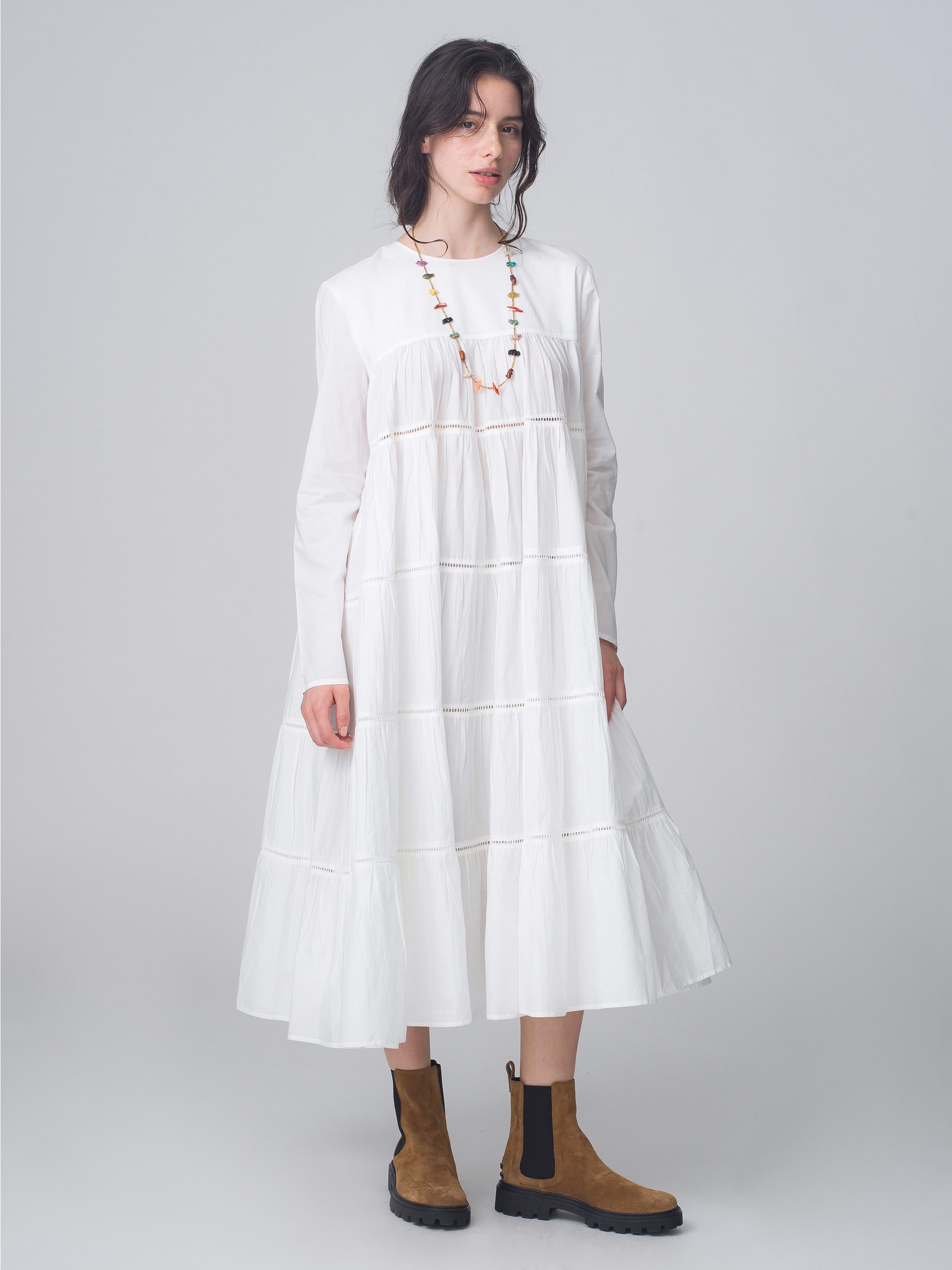 Maida Midi Dress (white)