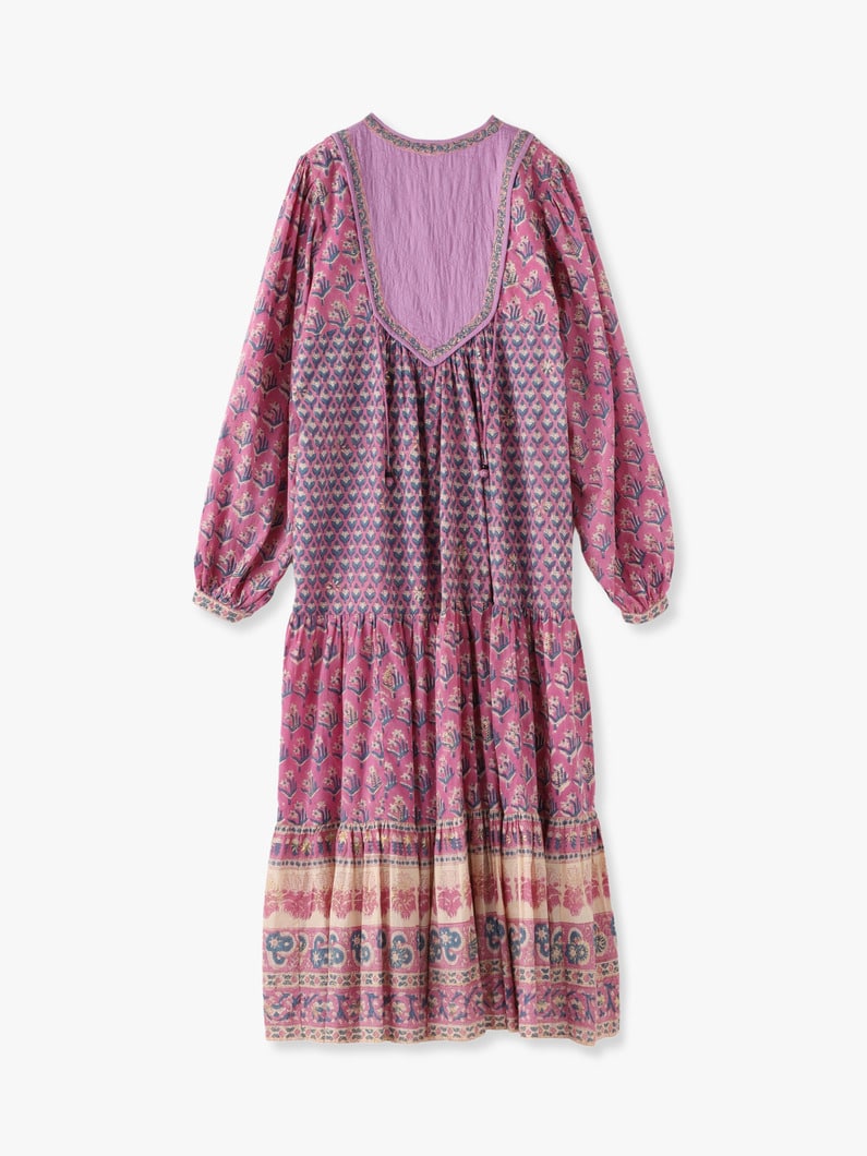 Vintage Block Print Dress 詳細画像 purple 3
