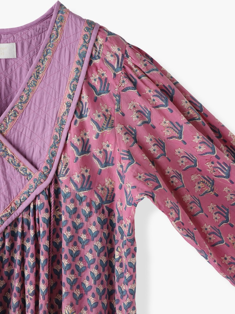 Vintage Block Print Dress 詳細画像 purple 5