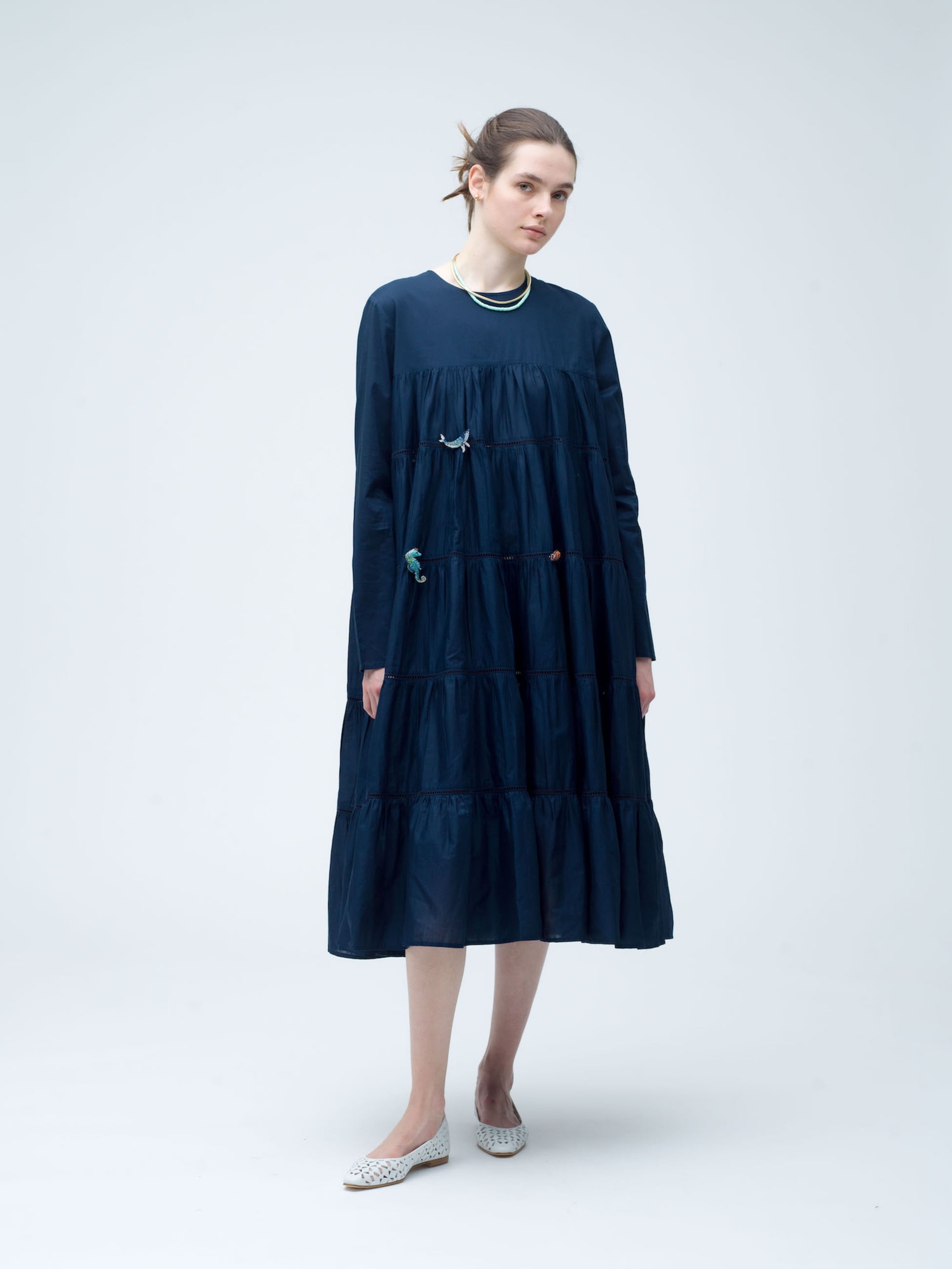 Maida Midi Dress (navy)