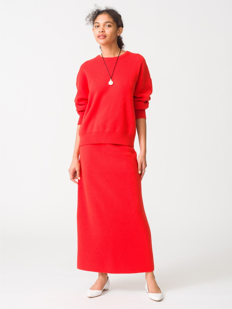 Soft Smooth Knit Skirt 詳細画像 red 1