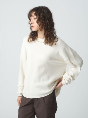 Cotton Smooth Knit Pullover 詳細画像 ivory