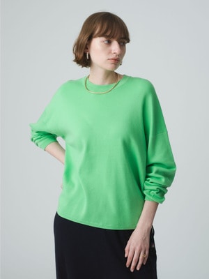 Cotton Smooth Knit Pullover 詳細画像 green
