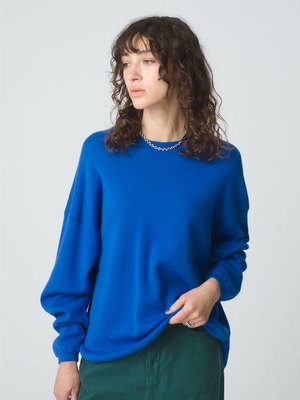 Cotton Smooth Knit Pullover 詳細画像 blue