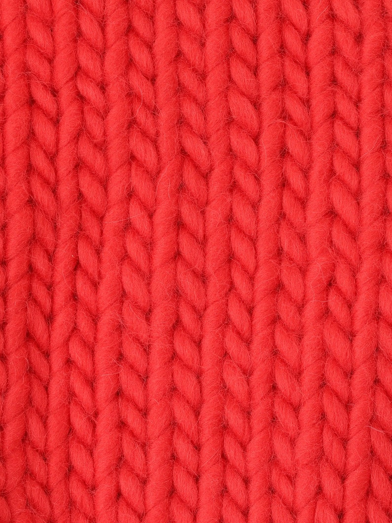 Cable Sleeve Crew Neck Knit Pullover 詳細画像 red 3