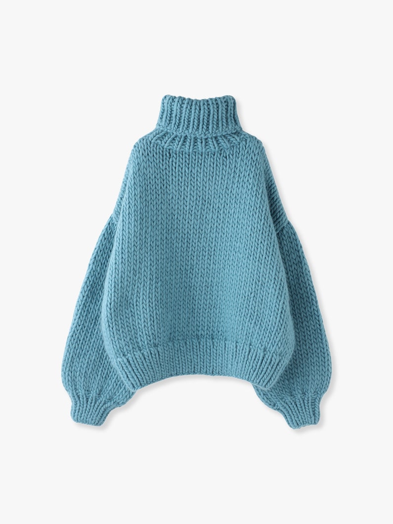 Cropped High Neck Knit Pullover 詳細画像 blue 1