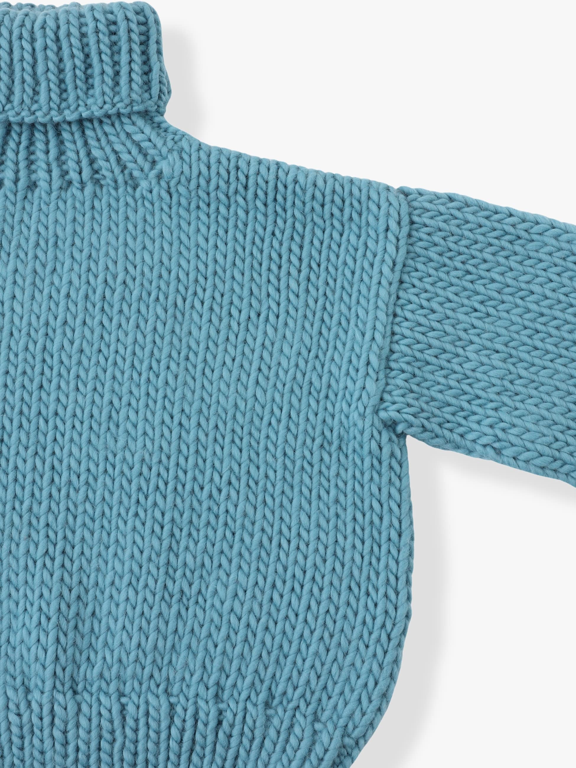 Cropped High Neck Knit Pullover 詳細画像 blue 2
