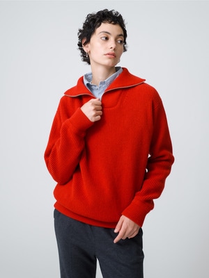 Half Zip Knit Pullover (red / light green)｜UNION LAUNCH(ユニオン