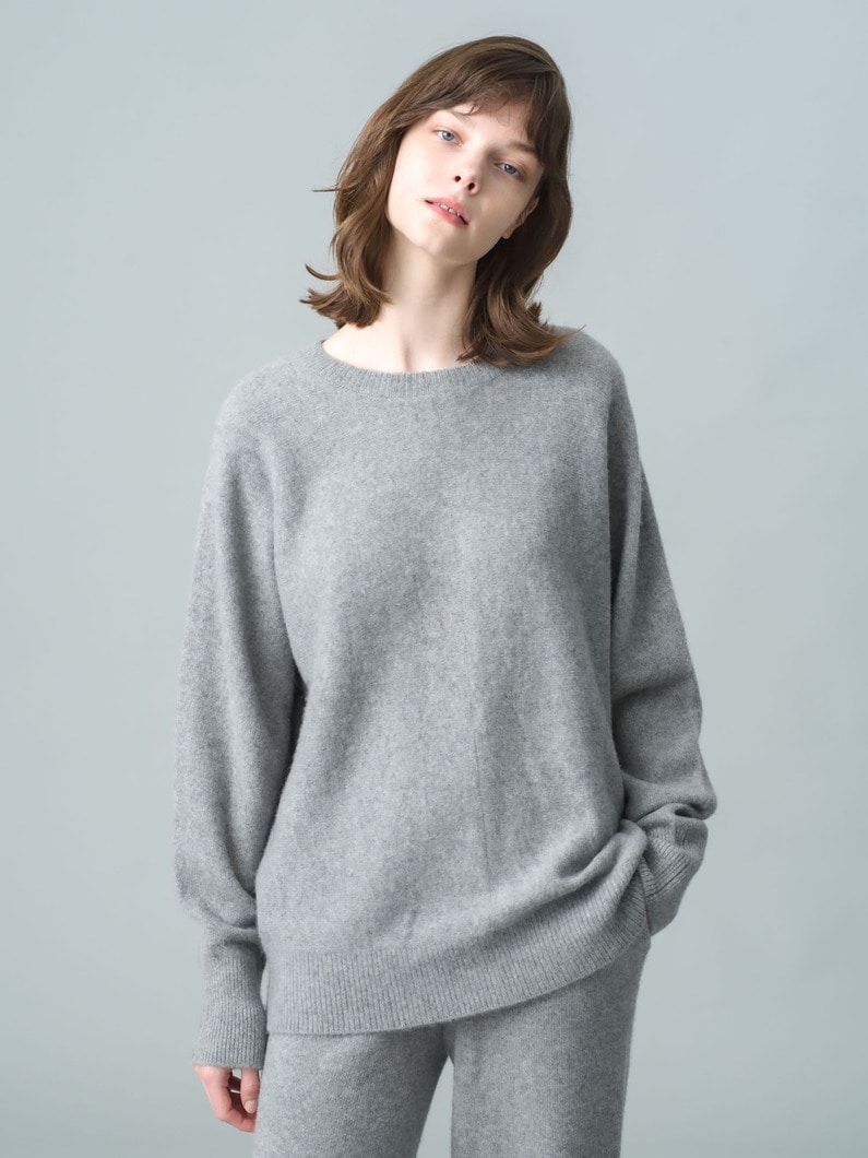 Eco Cashmere High Gauge Knit Pullover 詳細画像 top gray 1