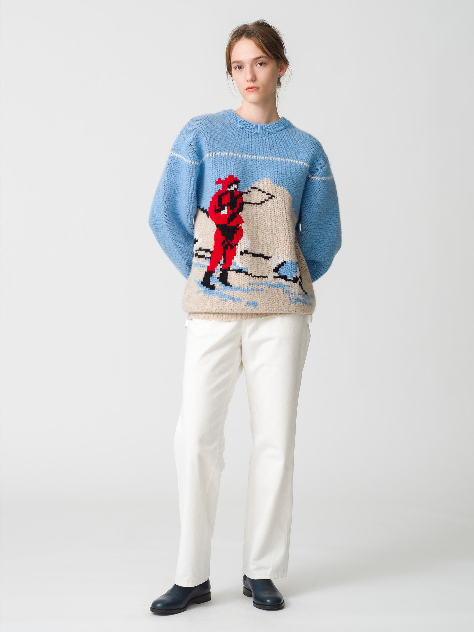 Cashmere Jacquard Dog Sledding Knit Pullover｜HERILL(ヘリル)｜Ron