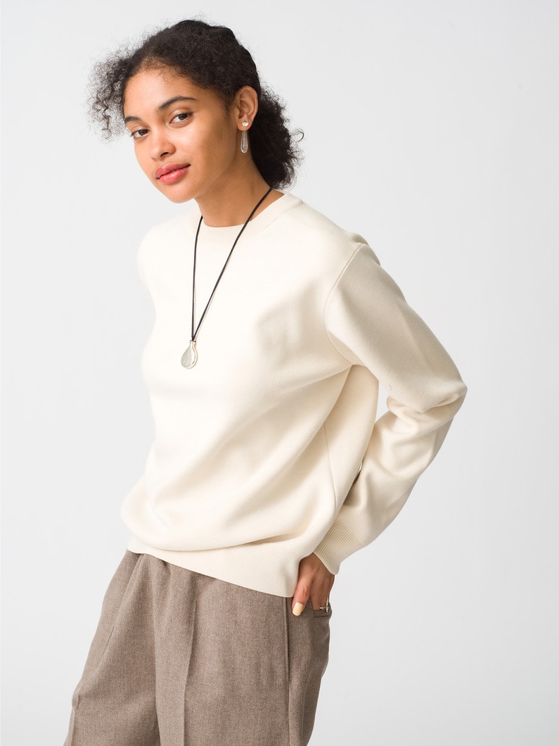 Brewed Protein Organic Cotton Knit Pullover 詳細画像 ivory