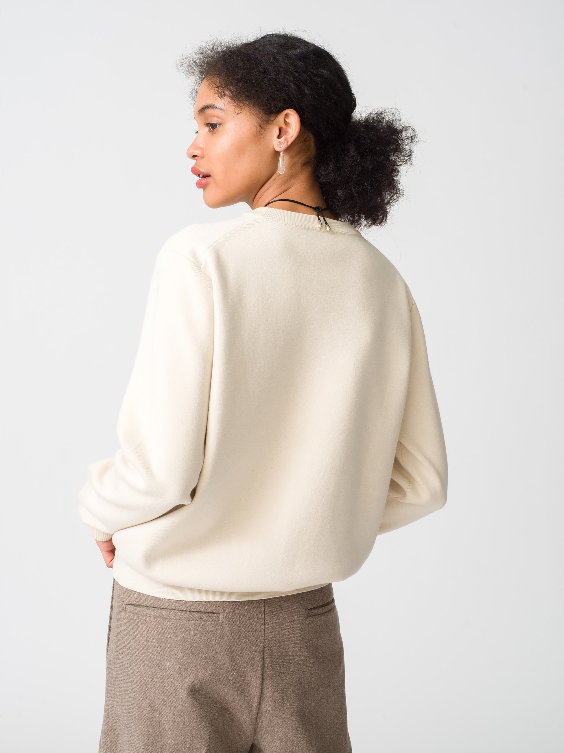 Brewed Protein Organic Cotton Knit Pullover 詳細画像 ivory 2