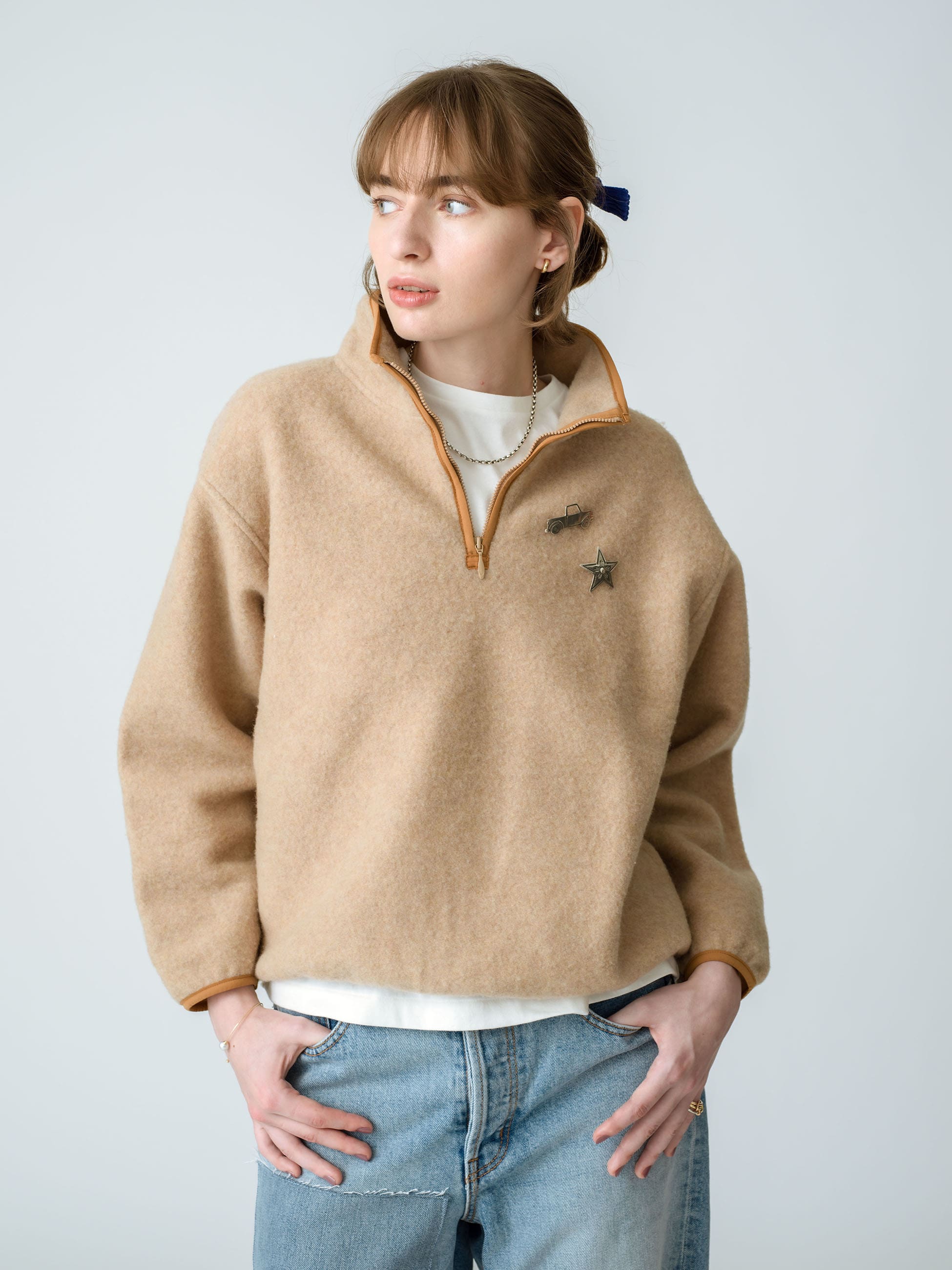 Wool Fleece Half Zip Pullover