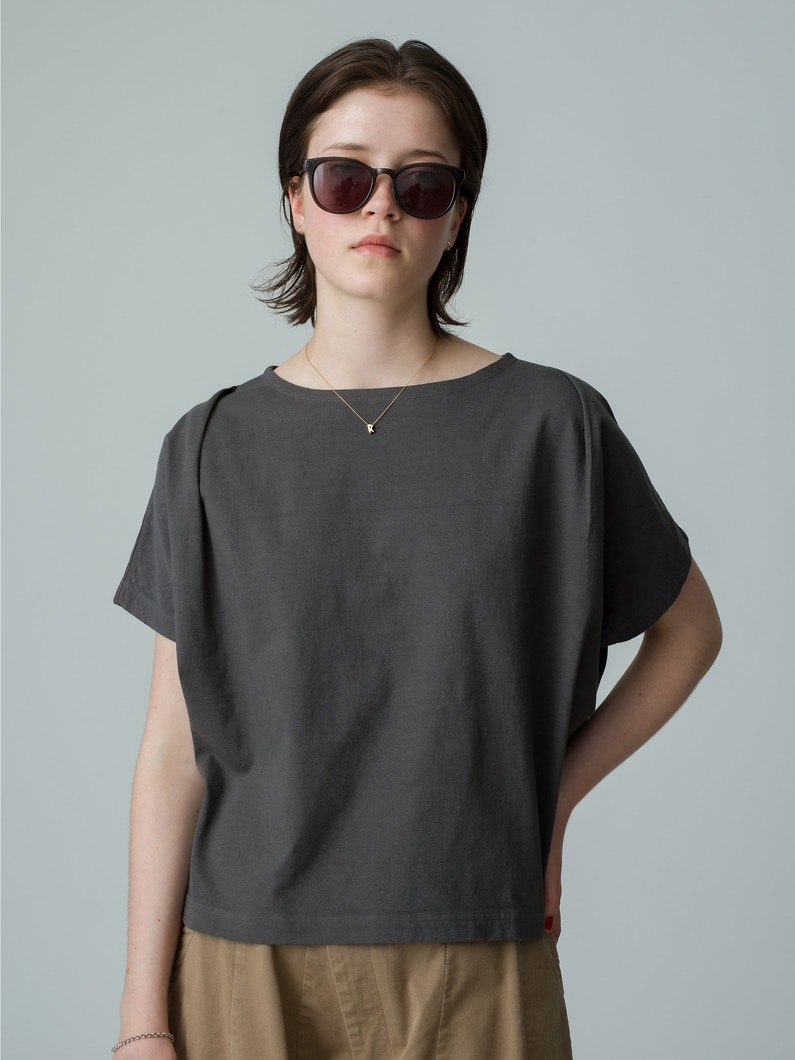 French Sleeve Tuck Top 詳細画像 charcoal gray 1