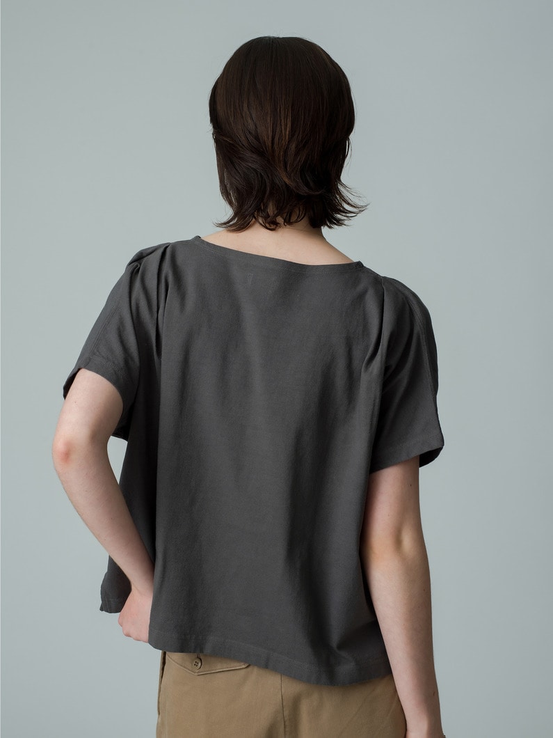 French Sleeve Tuck Top 詳細画像 charcoal gray 3