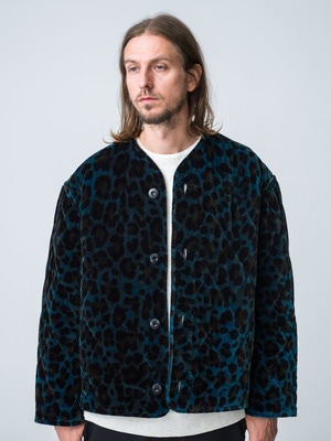 Leopard Quilted Jacket 詳細画像 dark blue