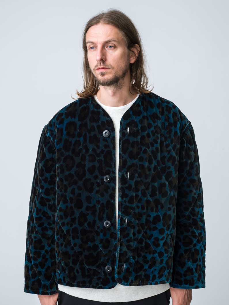 Leopard Quilted Jacket 詳細画像 dark blue 1