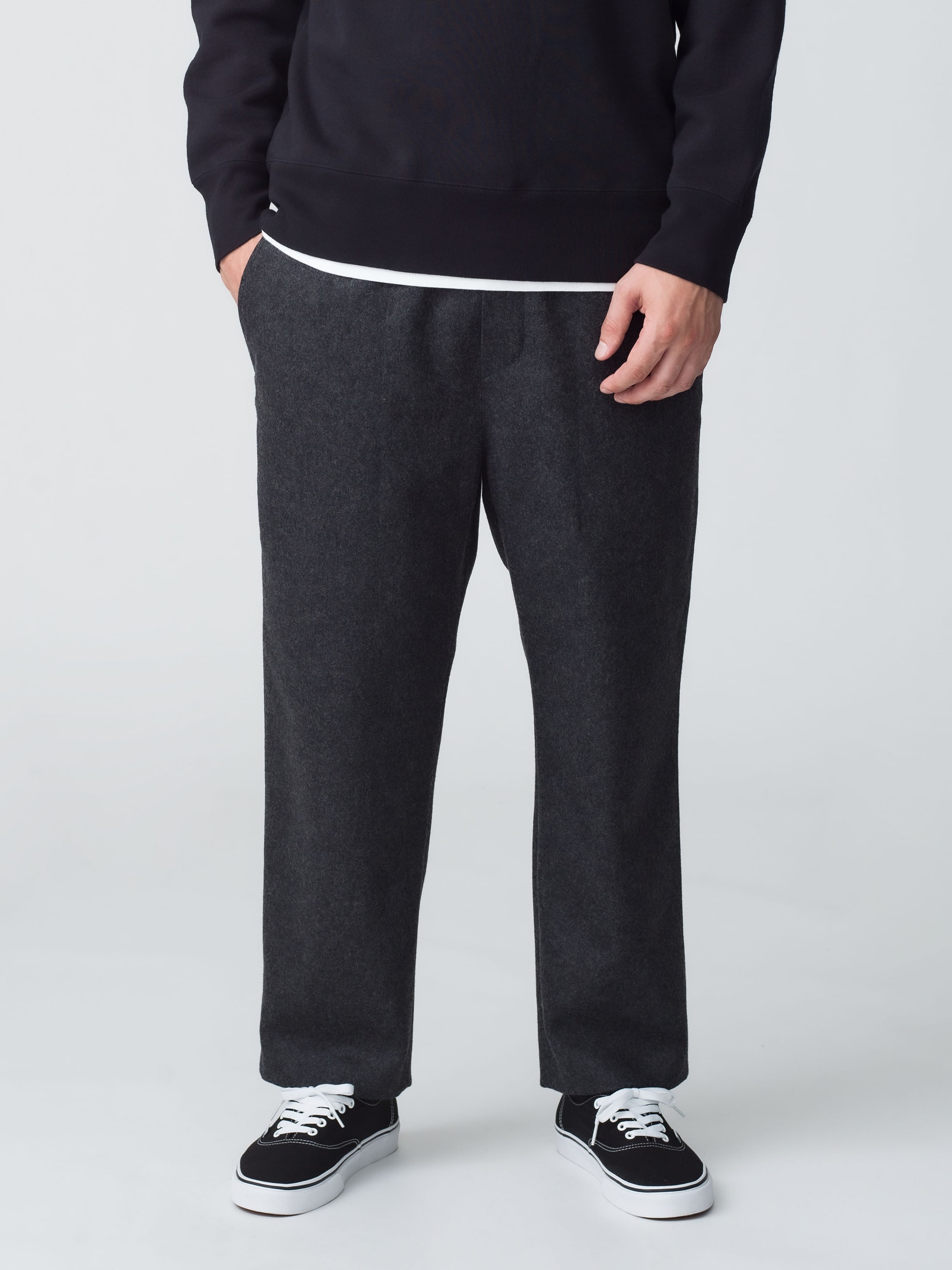 Wool Cropped Drawcord Pants