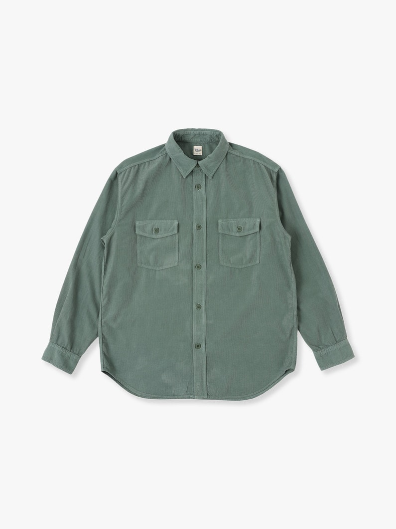Corduroy Garment Dyed Shirt 詳細画像 green 1