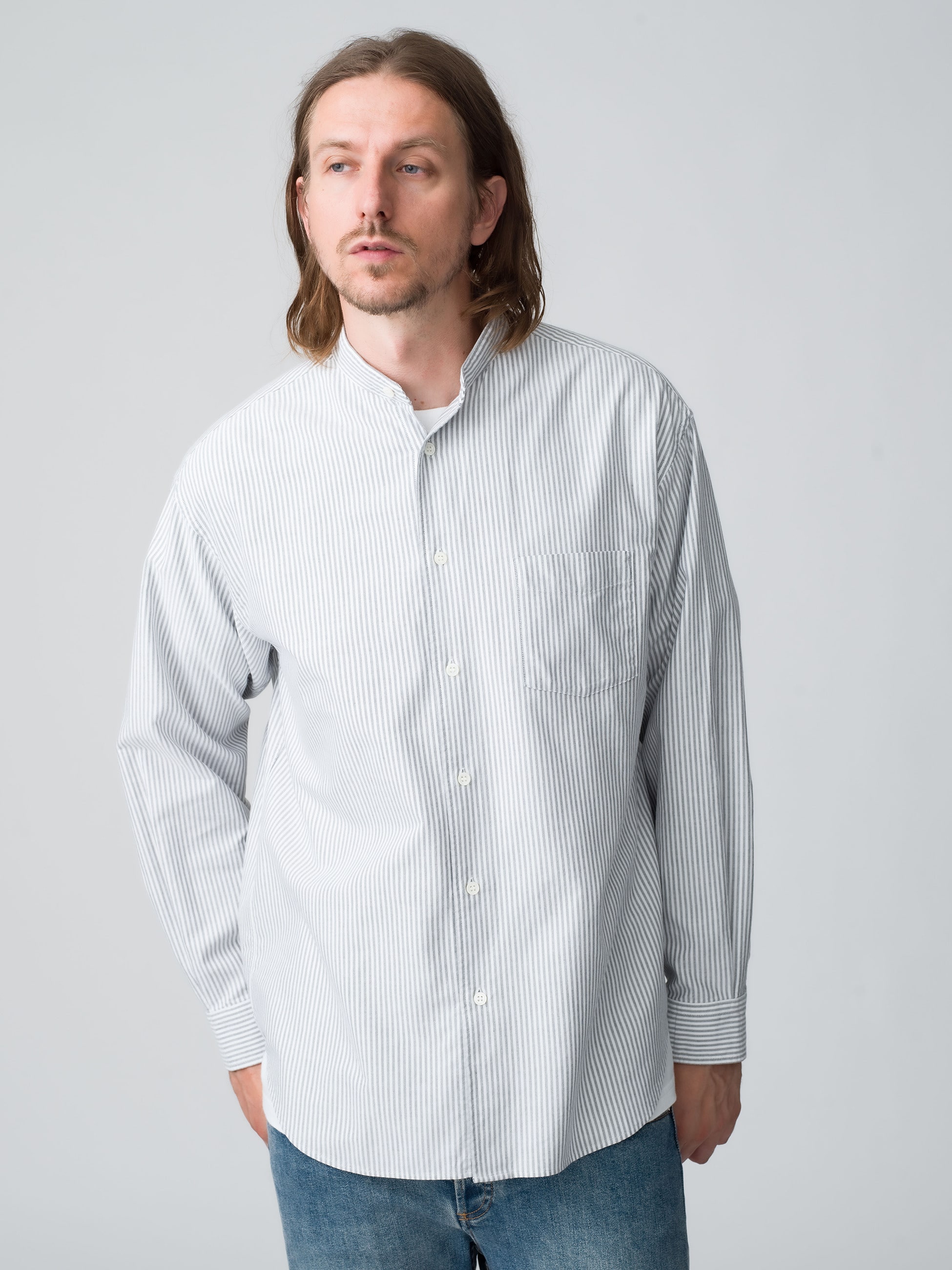 Organic Cotton Oxford Band Collar Shirt｜Ron Herman(ロンハーマン 