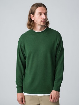 Cotton Cashmere Smooth Knit Pullover 詳細画像 green
