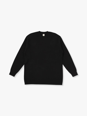 Cotton Cashmere Smooth Knit Pullover 詳細画像 black