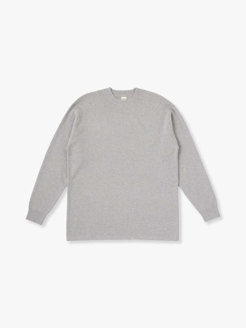 Cotton Cashmere Smooth Knit Pullover 詳細画像 light gray 1