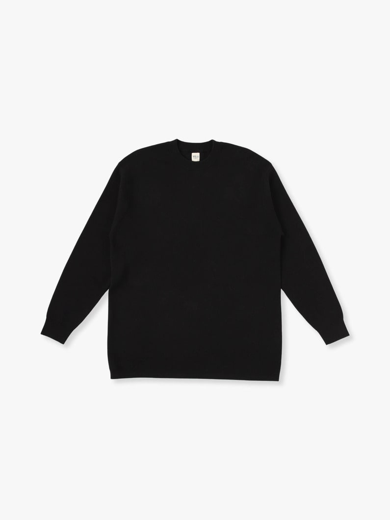 Cotton Cashmere Smooth Knit Pullover 詳細画像 black 1