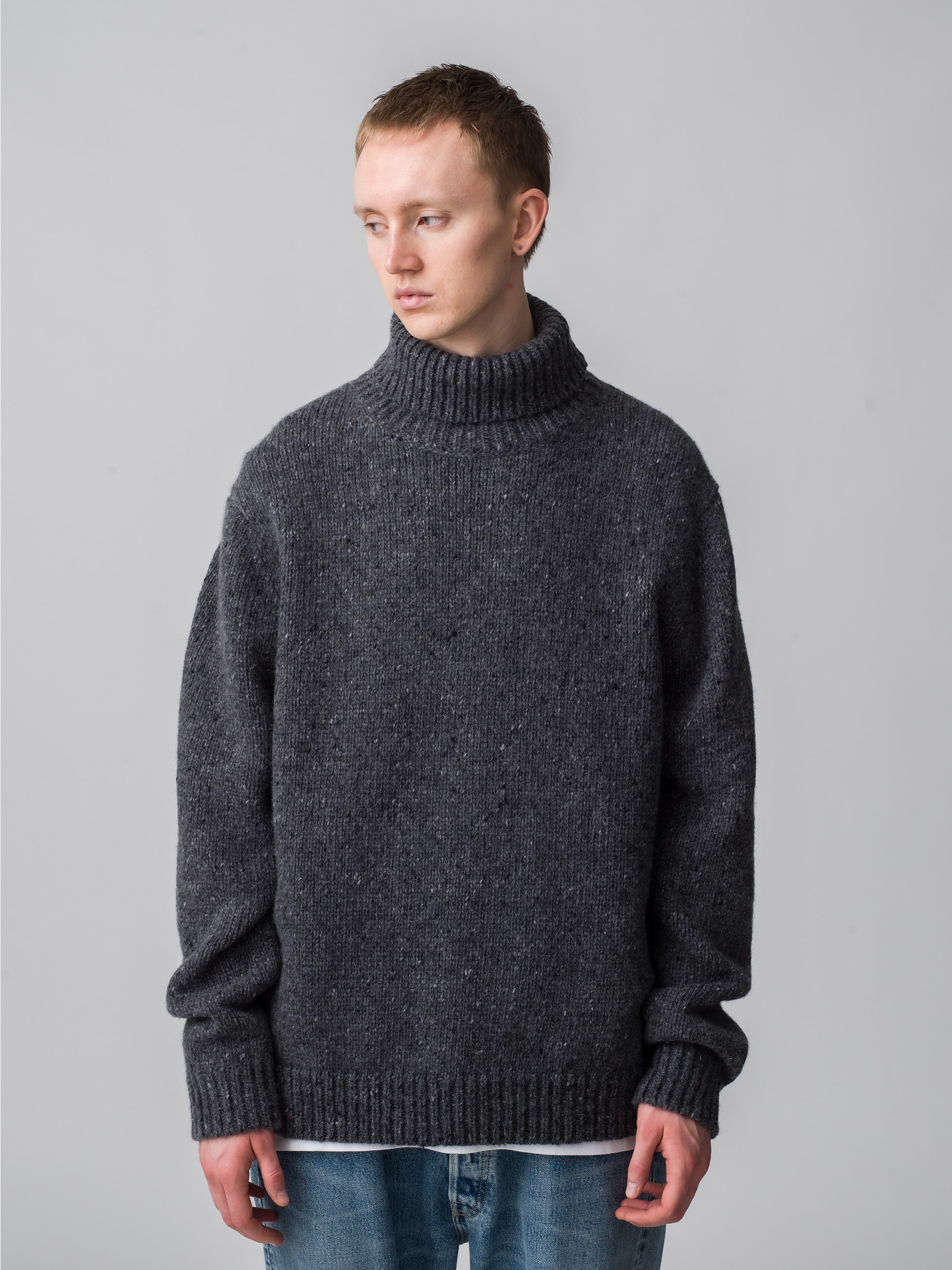 Deuxieme Classe◇rib turtle neck knit カーキ - ニット/セーター